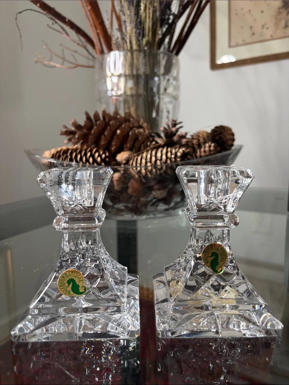 Waterford Lismore Crystal Candlesticks 4” Pair NWT